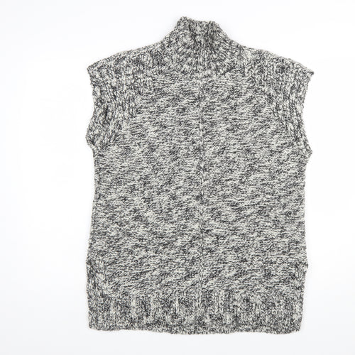 Marks and Spencer Womens Black Mix Sleeveless Roll Neck Jumper Size 12