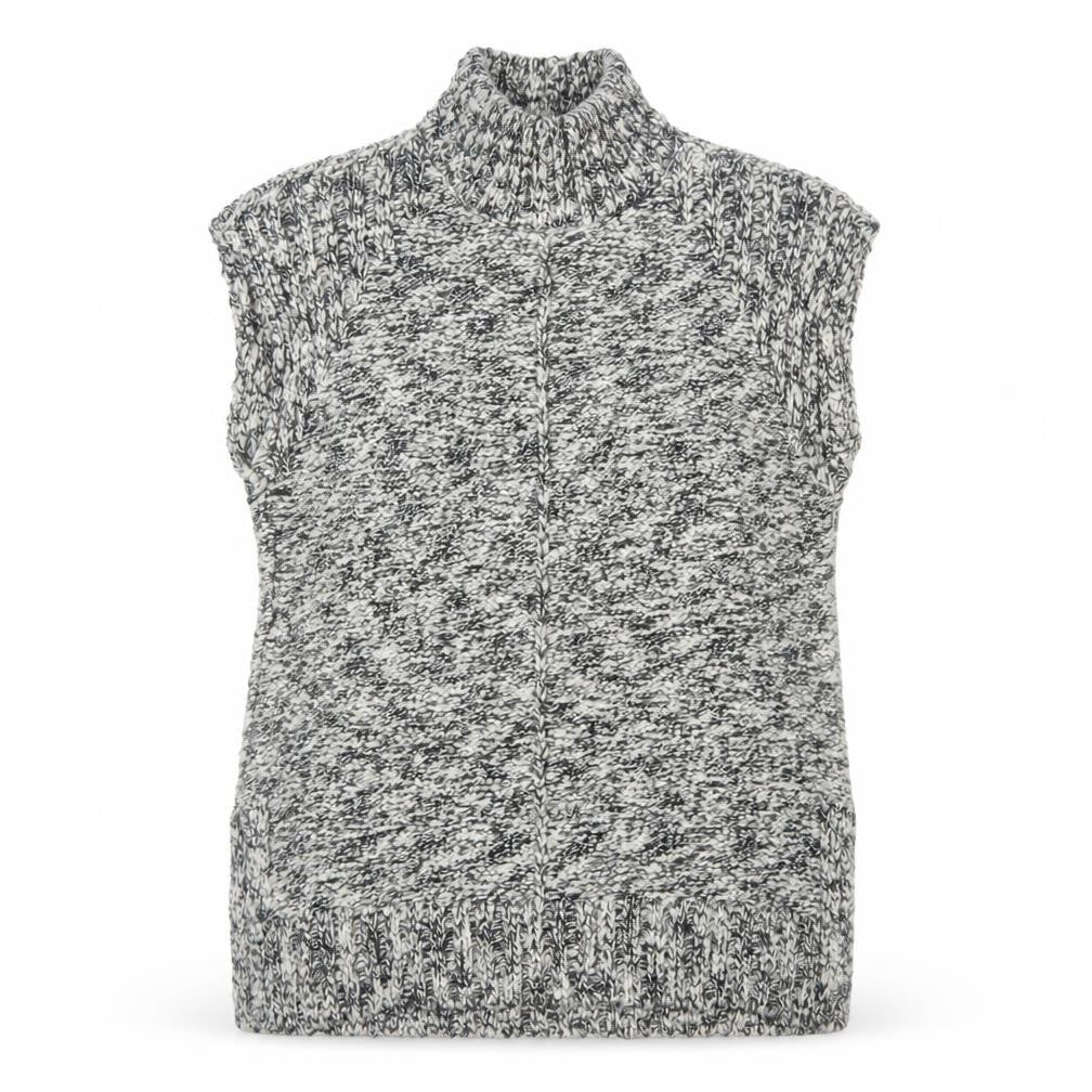 Marks and Spencer Womens Black Mix Sleeveless Roll Neck Jumper Size 12