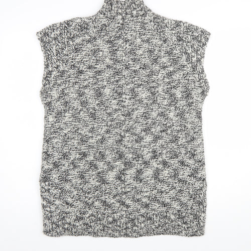 Marks and Spencer Womens Black Mix Sleeveless Roll Neck Jumper Size 12