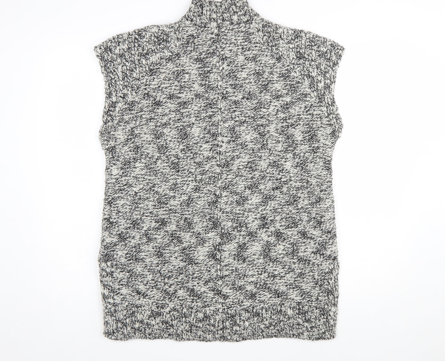 Marks and Spencer Womens Black Mix Sleeveless Roll Neck Jumper Size 12