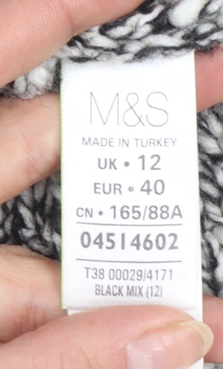 Marks and Spencer Womens Black Mix Sleeveless Roll Neck Jumper Size 12