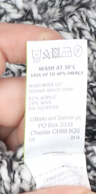 Marks and Spencer Womens Black Mix Sleeveless Roll Neck Jumper Size 12