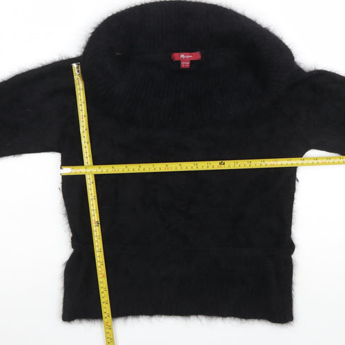 Monsoon Womens Black Angora Blend Cowl Neck Pullover Jumper Size 16
