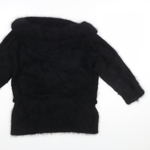 Monsoon Womens Black Angora Blend Cowl Neck Pullover Jumper Size 16