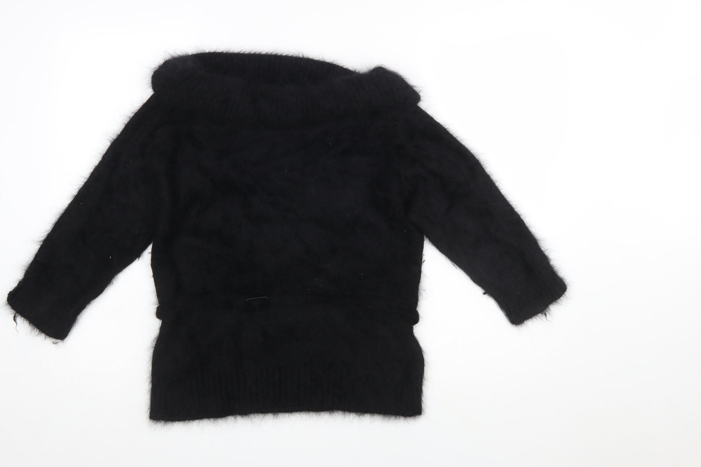 Monsoon Womens Black Angora Blend Cowl Neck Pullover Jumper Size 16