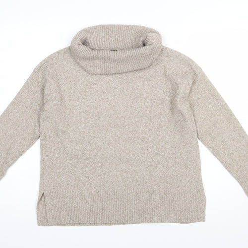 Vero Moda Women's Beige Roll Neck Jumper Size S Relaxed Fit Winter Knit