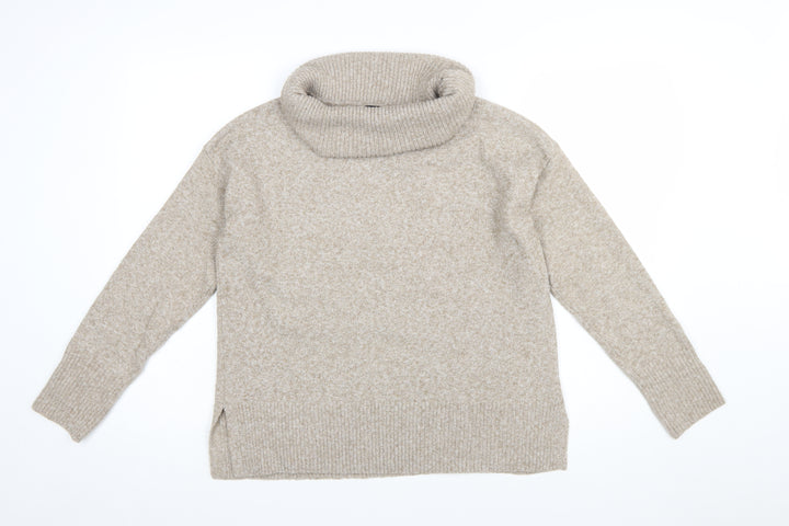 Vero Moda Women's Beige Roll Neck Jumper Size S Relaxed Fit Winter Knit