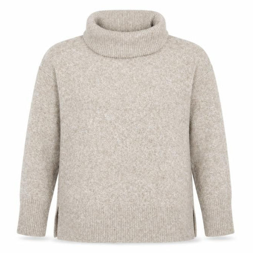 Vero Moda Women's Beige Roll Neck Jumper Size S Relaxed Fit Winter Knit
