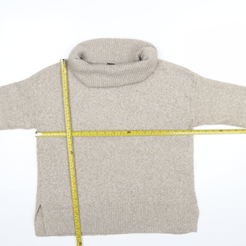 Vero Moda Women's Beige Roll Neck Jumper Size S Relaxed Fit Winter Knit