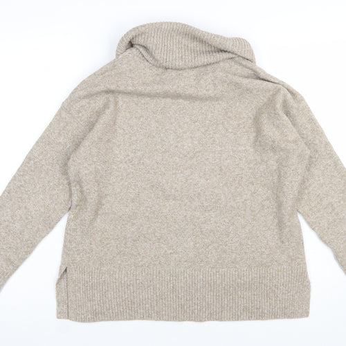 Vero Moda Women's Beige Roll Neck Jumper Size S Relaxed Fit Winter Knit