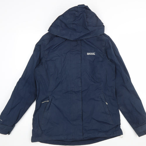 Regatta Women's Blue Waterproof Hooded Rain Jacket Size 12