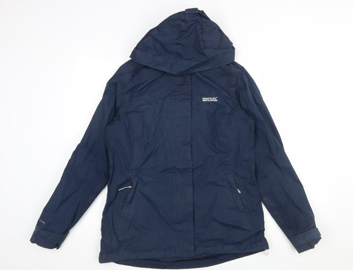 Regatta Women's Blue Waterproof Hooded Rain Jacket Size 12