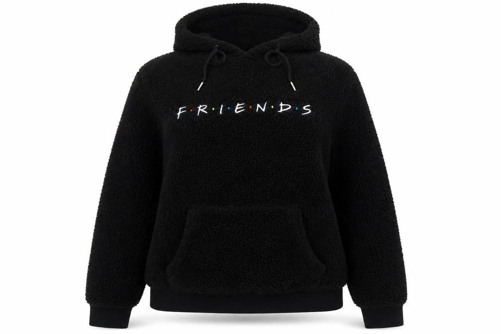 Primark Womens Black Friends Hoodie Size 12/14 Fleece Pullover