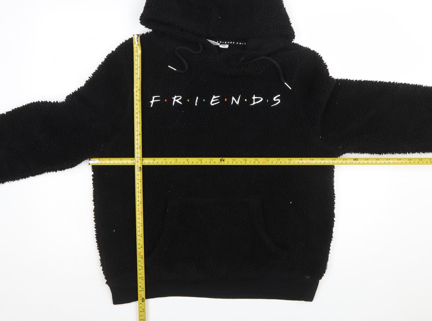 Primark Womens Black Friends Hoodie Size 12/14 Fleece Pullover
