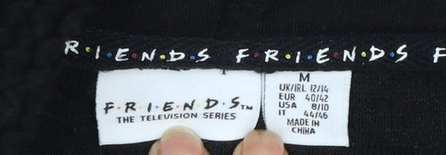 Primark Womens Black Friends Hoodie Size 12/14 Fleece Pullover