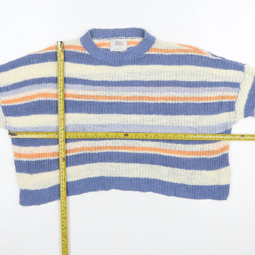 Pull&Bear Women’s Multicoloured Striped Chunky Knit Jumper Size 12