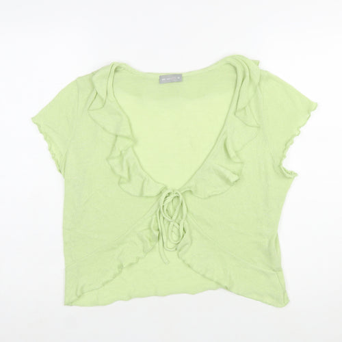 Marks and Spencer Per Una Green Ruffle Cardigan Women Size 18