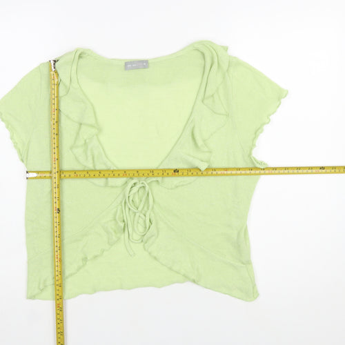 Marks and Spencer Per Una Green Ruffle Cardigan Women Size 18