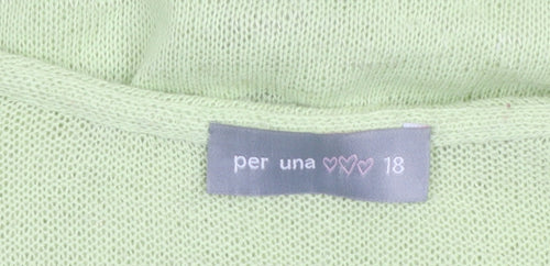 Marks and Spencer Per Una Green Ruffle Cardigan Women Size 18