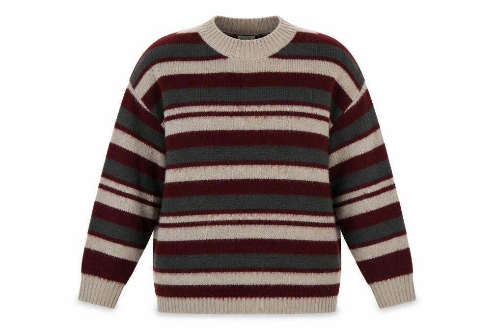 Front view of Gloria Jeans Women’s Striped Crew Neck jumper S Multicoloured Knit