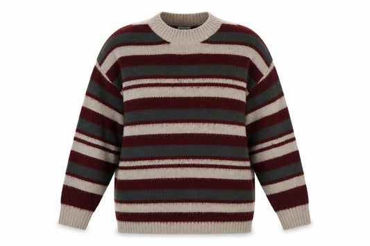 Front view of Gloria Jeans Women’s Striped Crew Neck jumper S Multicoloured Knit