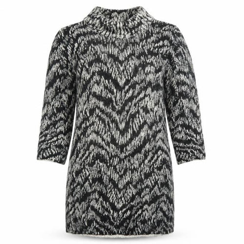 Marks and Spencer Women’s Black Animal Print Roll Neck Jumper Dress Size 12