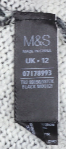 Marks and Spencer Women’s Black Animal Print Roll Neck Jumper Dress Size 12