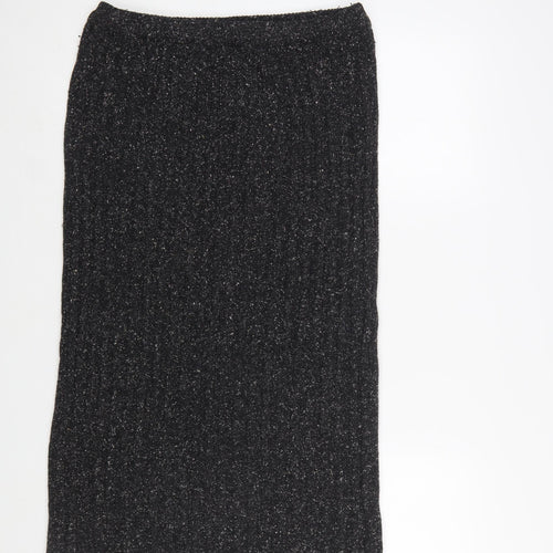 C&A Women Black Knit Midi Pencil Skirt Size 16