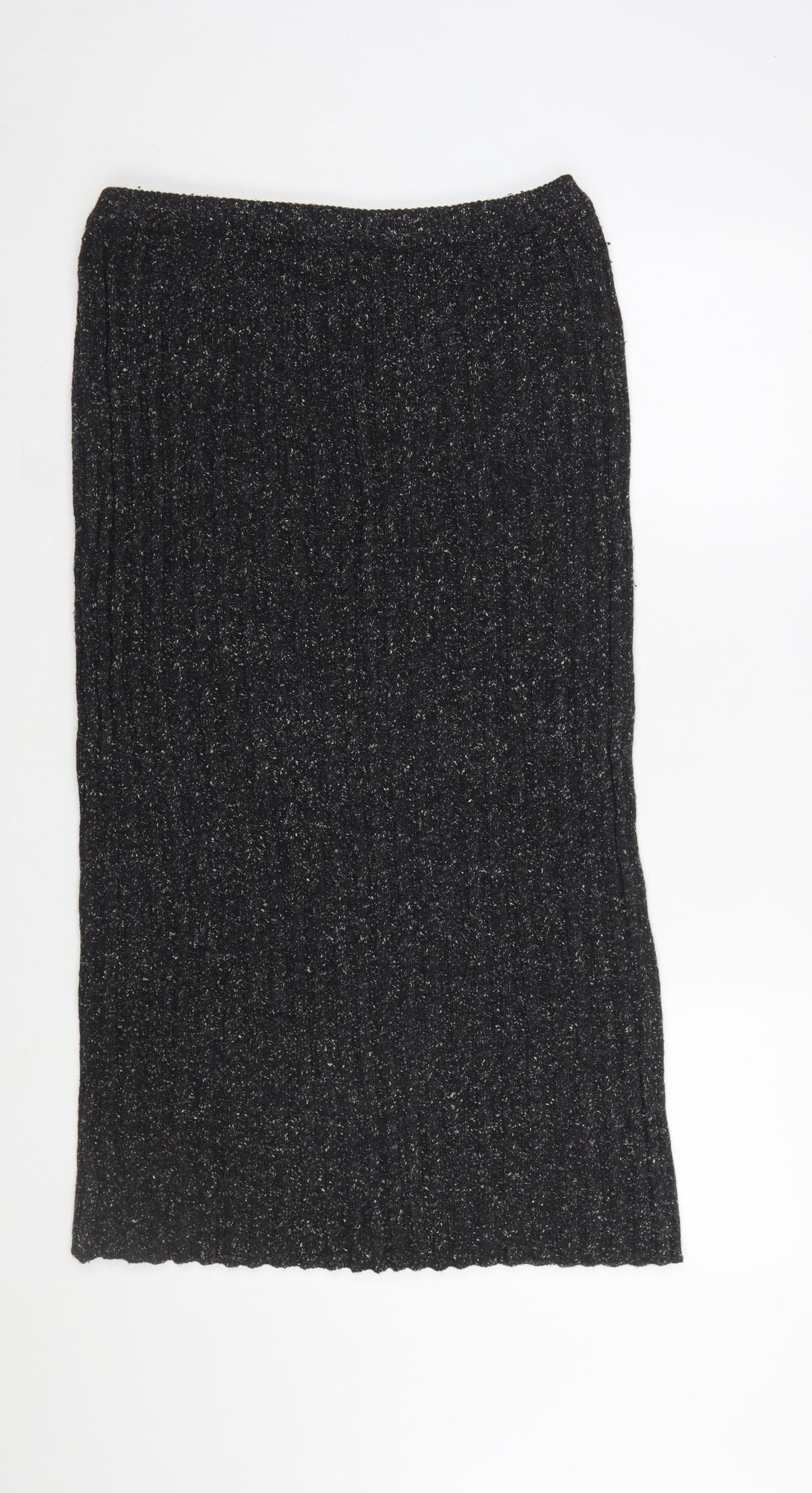 C&A Women Black Knit Midi Pencil Skirt Size 16