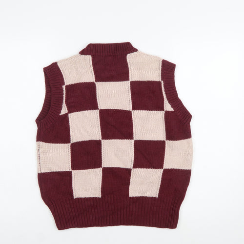 Mirla Beane Women's Multicoloured Mock Neck Check Knit Vest S