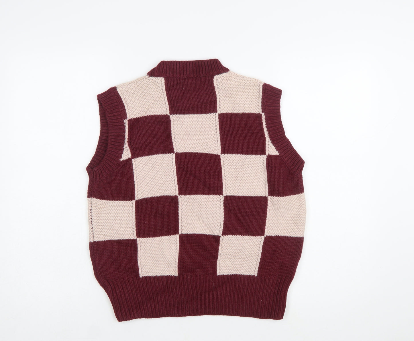 Mirla Beane Women's Multicoloured Mock Neck Check Knit Vest S