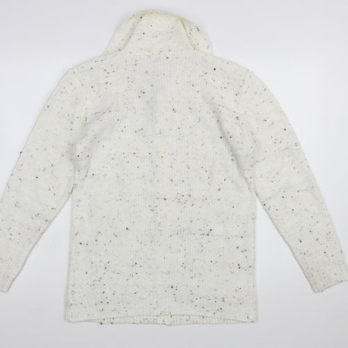 Glimpse Women's Ivory Cable-Knit Full Zip Jumper S