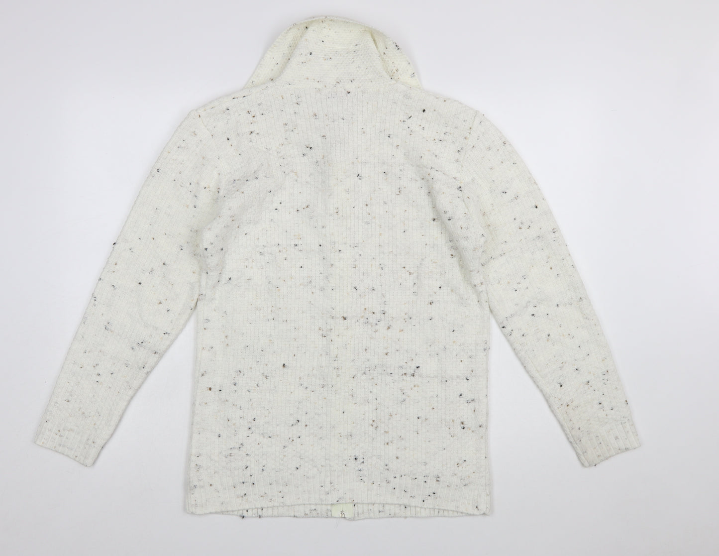 Glimpse Women's Ivory Cable-Knit Full Zip Jumper S