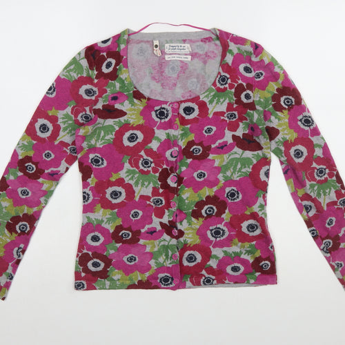 Seasalt Women’s Multicoloured Floral Knit Button Cardigan Size 8
