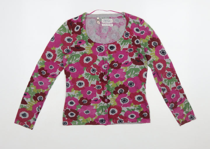 Seasalt Women’s Multicoloured Floral Knit Button Cardigan Size 8