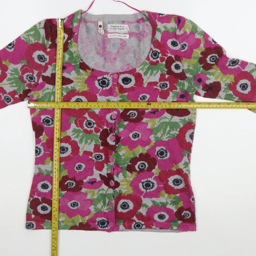 Seasalt Women’s Multicoloured Floral Knit Button Cardigan Size 8