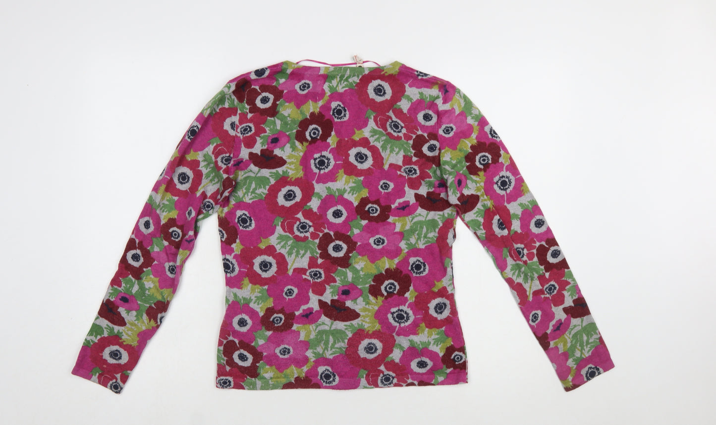 Seasalt Women’s Multicoloured Floral Knit Button Cardigan Size 8