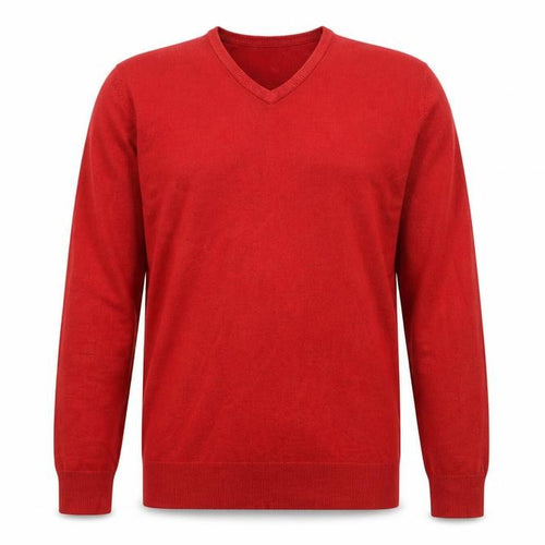 Marks and Spencer Blue Harbour Men's Red V-Neck Acrylic Jumper Size L