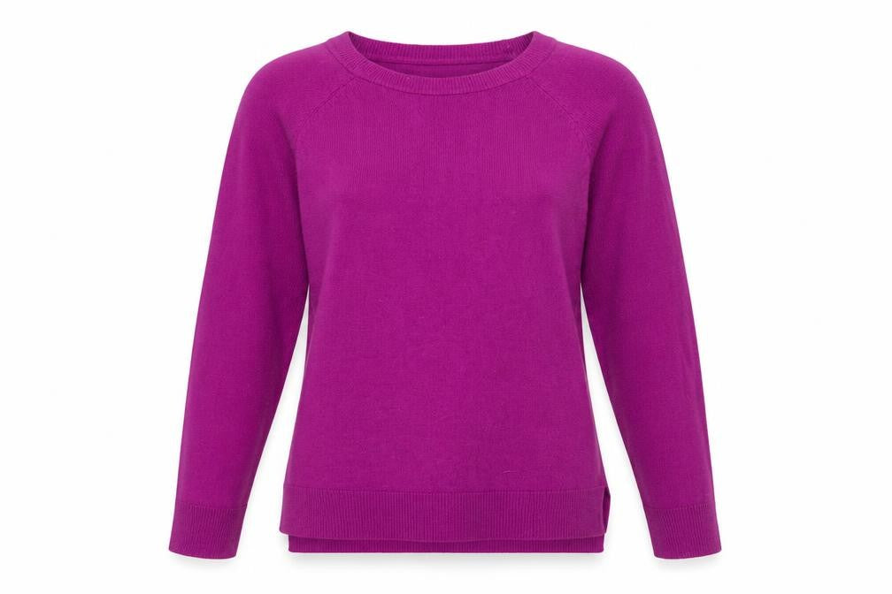 Front view of Roman Women Purple, size 10, Acrylic Long Sleeve jumper