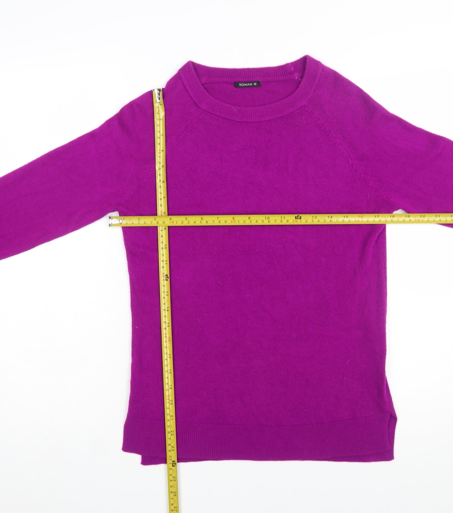 Roman Women Purple Size 10 Acrylic Long Sleeve Pullover Jumper