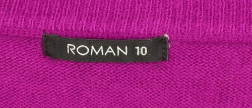 Roman Women Purple Size 10 Acrylic Long Sleeve Pullover Jumper