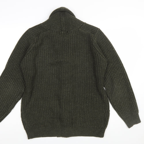P.G. Field Men's Green Chunky Knit Cardigan Jumper M