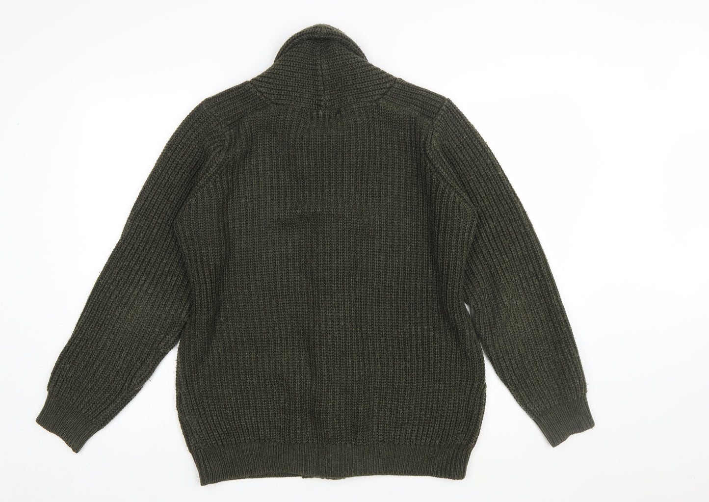 P.G. Field Men's Green Chunky Knit Cardigan Jumper M