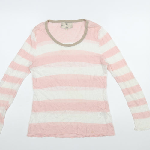 Fenn Wright Manson Women’s Pink Striped Linen Jumper Size 14 Petite
