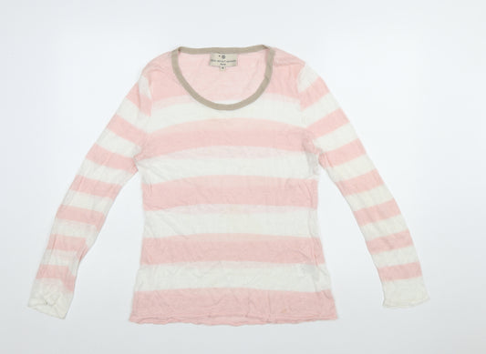 Fenn Wright Manson Women’s Pink Striped Linen Jumper Size 14 Petite