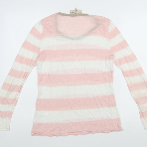 Fenn Wright Manson Women’s Pink Striped Linen Jumper Size 14 Petite