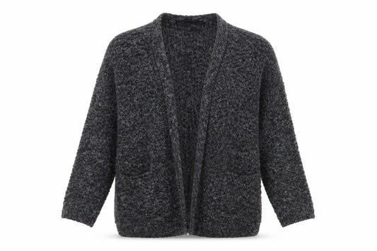 Front view of Marks & Spencer Women’s Grey Knit Open Front Cardigan M