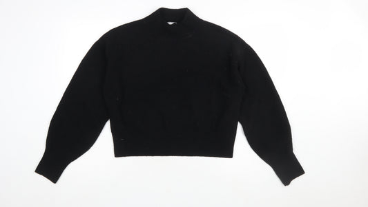 & Other Stories Women's Black Mock Neck Knit Jumper Size S