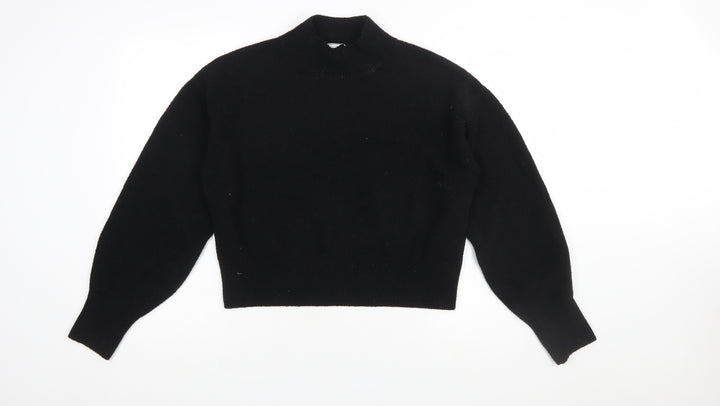 & Other Stories Women's Black Mock Neck Knit Jumper Size S