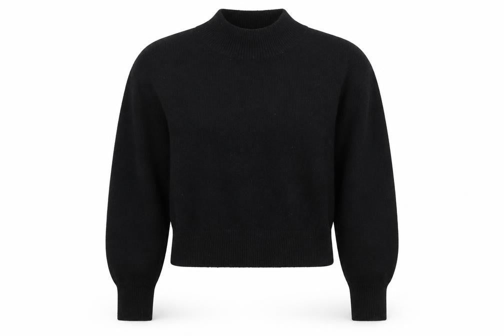 Front view of & Other Stories Women's Black Mock Neck Knit Jumper, size S